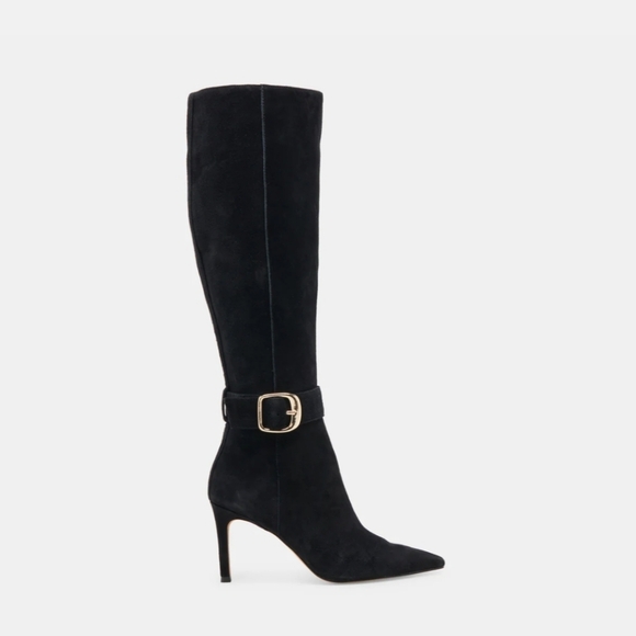NWB Dolce Vita Kinzy Boots Onyx Suede Size 9E - Picture 1 of 15